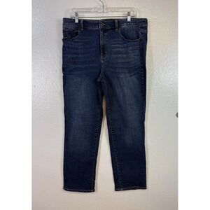 Talbots Jeans Women 14 Flawless Five-Pocket Slim Straight High Waist Blue Denim